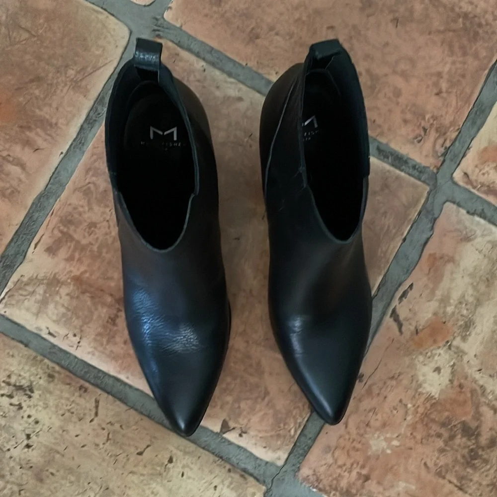 🌸 Black Leather Mark Fisher Ankle Boots Size 11 - Picture 3 of 8